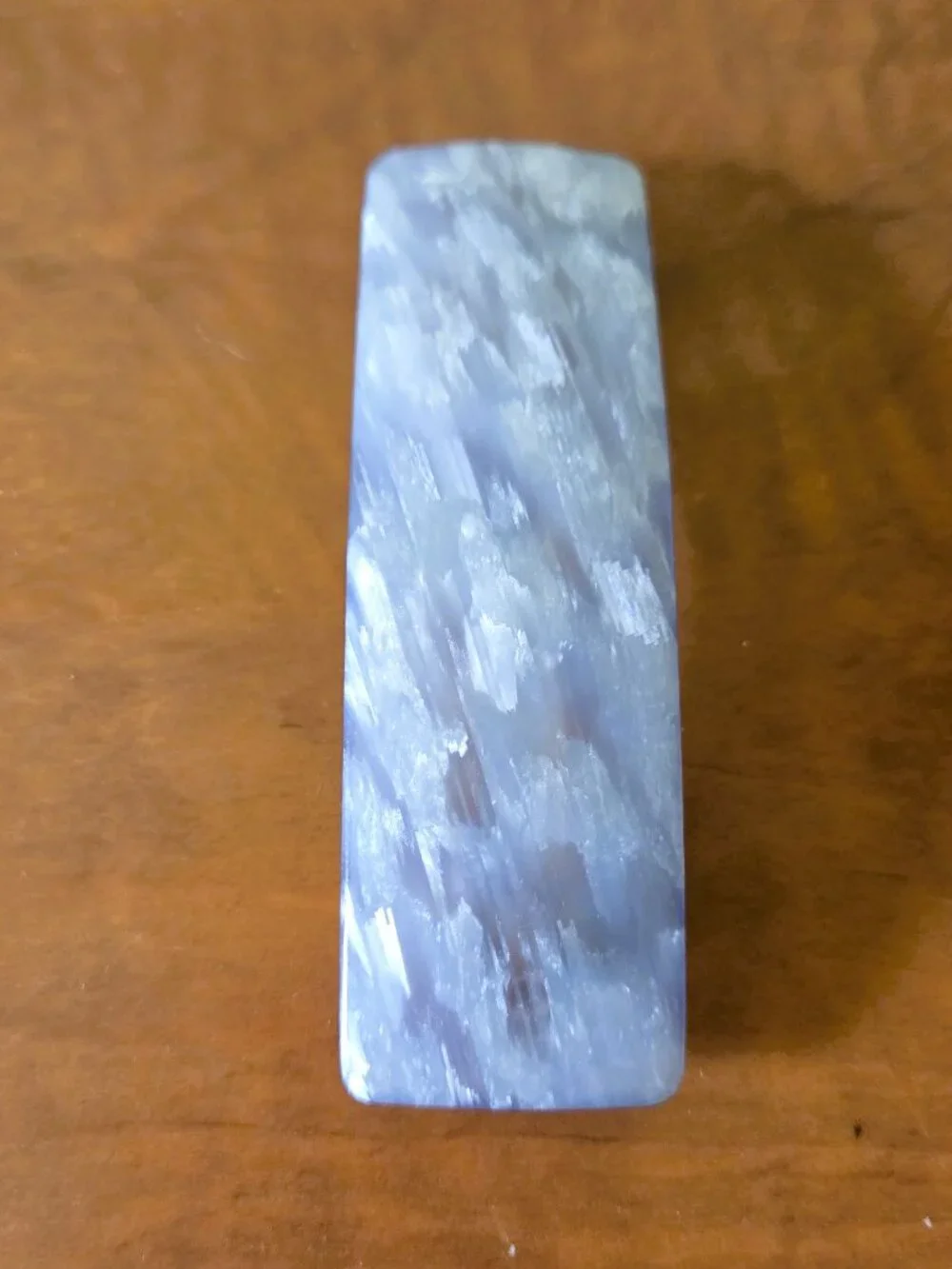 French Hair Barrette France Blue Pearl-like Design Rectangular  Made in France